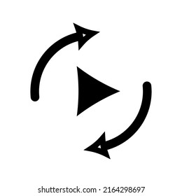 reproducir música y flecha circular