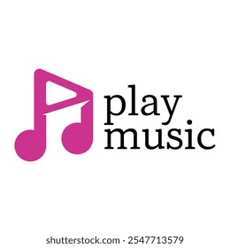 play music flat minimalist logo design