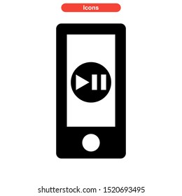 play music icon isolated sign symbol vector illustration - high quality black style vector icons
