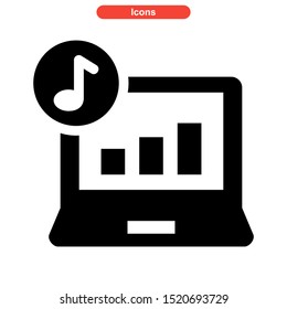 play music icon isolated sign symbol vector illustration - high quality black style vector icons
