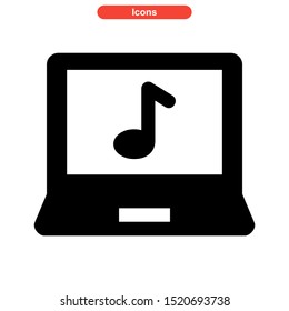 play music icon isolated sign symbol vector illustration - high quality black style vector icons
