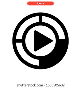 play music icon isolated sign symbol vector illustration - high quality black style vector icons

