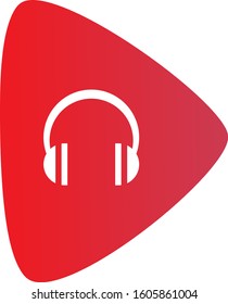 Play music icon, listen to music in vector format