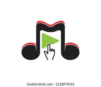 Play music icon logo vector