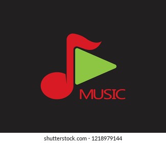 Play music icon logo vector
