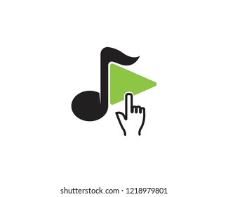 Play music icon logo vector