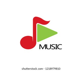 Play music icon logo vector