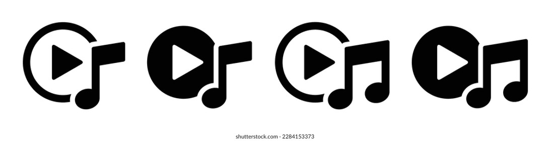 Play music icon. Music notes icon, vector illustration