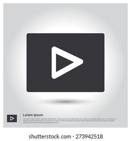 Play Music Icon, pictogram icon on gray background. Vector illustration for web site, mobile application. Simple flat metro design style. Outline Icon. Flat design style