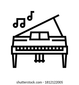 play music line icon vector. play music sign. isolated contour symbol black illustration