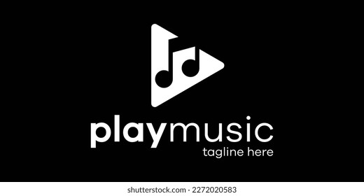 play music logo design simple icon vector illustration