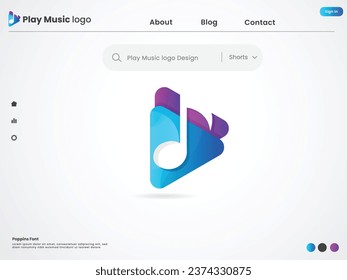 Play music logo design templat. Music player vector. Play bottom. Colorful template. Creative. Song. Business