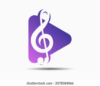 play music logo design template. simple play music illustration vector 