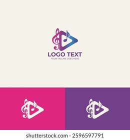 Play music Logo design template