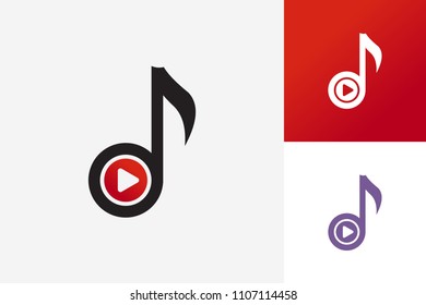 Play Music Logo Template Design Vector, Emblem, Design Concept, Creative Symbol, Icon