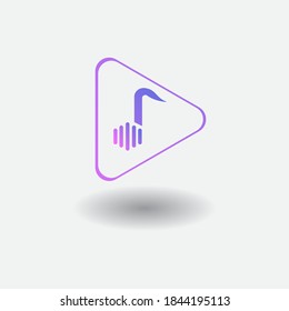 play music logo vector.gradient logo.music illustration