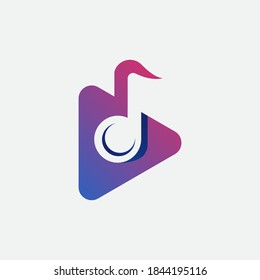 play music logo vector.gradient logo.music illustration