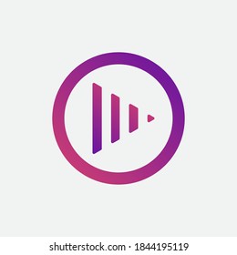 play music logo vector.gradient logo.music illustration