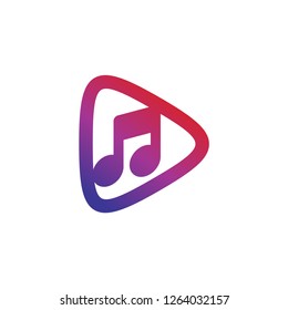 Play Music Note Icon Template