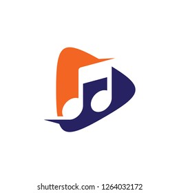 Play Music Note Icon Template