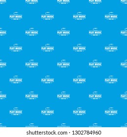 Play music pattern vector seamless blue repeat for any use