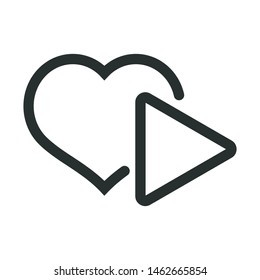 play, music player - minimal line web icon. simple vector illustration. concept for infographic, website or app.