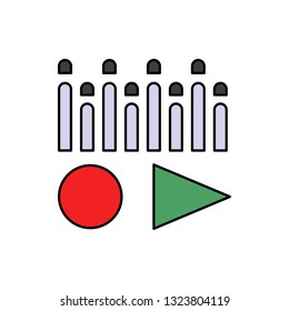 Play, music, record icon. Element of color music studio equipment icon. Premium quality graphic design icon. Signs and symbols collection icon