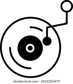 Play Music solid glyph vector illustration
