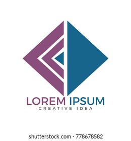 Play music sound button logo design. Media play logo design. 