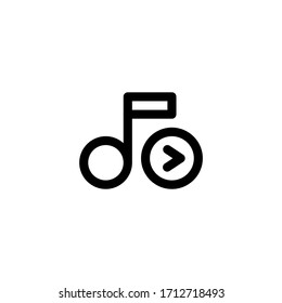 Play Music User Interface Outline Icon Logo Vector Illustration
