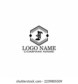 play music vector logo in black and white background