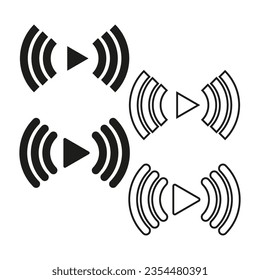Play music and video button set. Vector illustration. EPS 10.