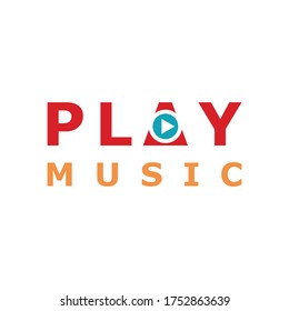 Play Music Video, Media Player app button icon logo design inspiration