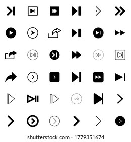 Play and next button icon collection
