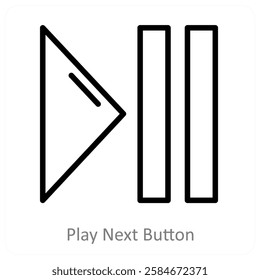 Play Next Button and music icon concept