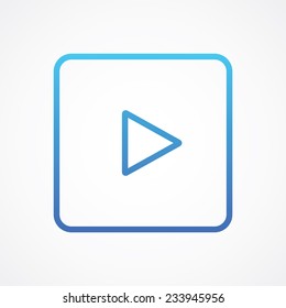 Play Next Right arrow Media player control rounded button for web, site, mobile, application. Vector illustration. Simple flat metro style