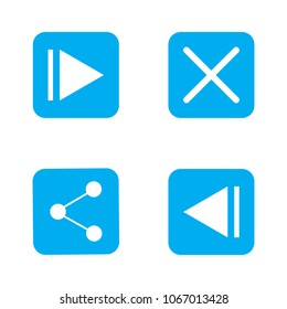 play no and share icons