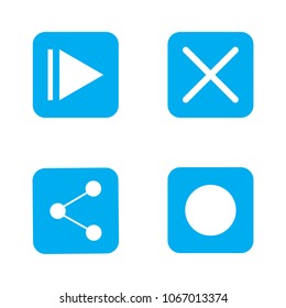 play no share and stop icons