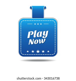 Play Now Blue Vector Icon Design