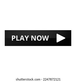 Play now button design with black gradient color with icon
