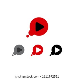 play now button four colored editable call to action buttons vector illustrations