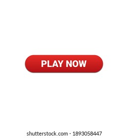 Play now button with red color on white background for website and UI material