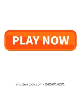 play now button Text In Orange Rectangle Shape For Promotion Business Marketing Social Media Advertising Information Announcement
