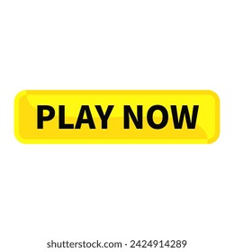 play now button Text In Yellow Rectangle Shape For Promotion Business Marketing Social Media Advertising Information Announcement
