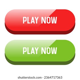 Play Now Buttons. Vector clipart isolated on white background.