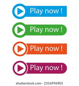 Play now buttons. Vector illustration. stock image.