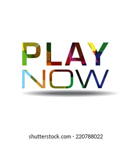 Play Now Colorful Vector Icon Design