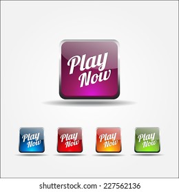 Play Now Colorful Vector Icon Design