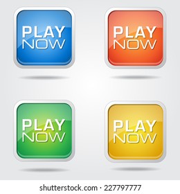 Play Now Colorful Vector Icon Design