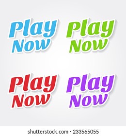Play Now Colorful Vector Icon Design